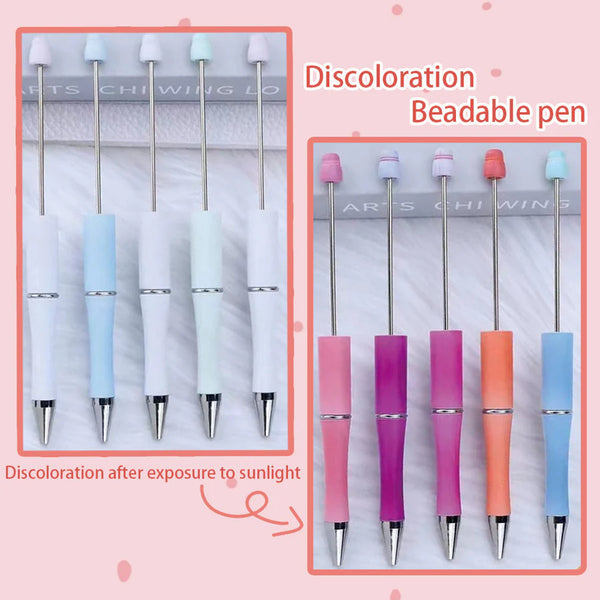 7 Pens/Bag Color-Changing Beaded Ballpoint Pens for DIY Arts & Craft Personalizeable Customizable with Beads and Focals with Fast Delivery from California UPS 2nd Day Air Available for Rush Orders