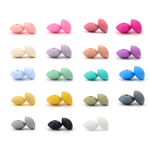 15MM lentil Silicone Beads 60pcs/lot Silicone BPA Free DIY Charms Newborn Nursing Accessory Teething Necklace Teething Toy