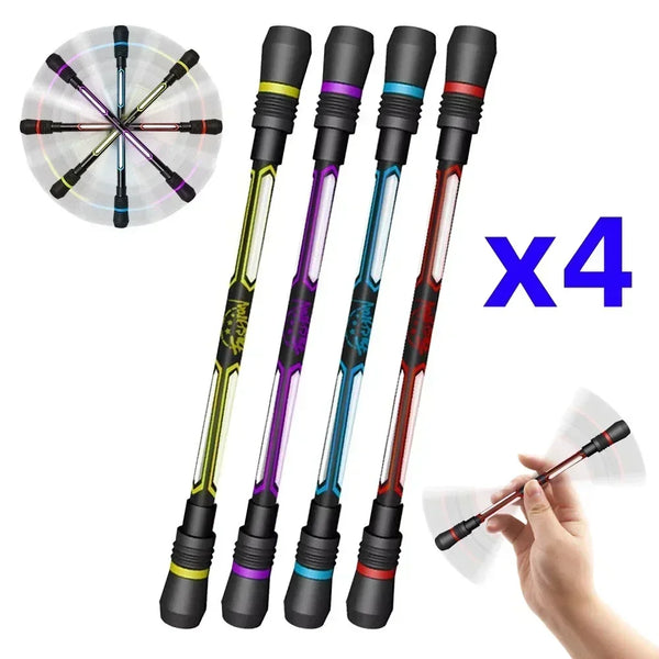 4Pcs Creative Spinning Pen Spinner Toy Adult Kids Stress Relieve Rotating Gel Pens Anti-slip Hand  Student Stationary