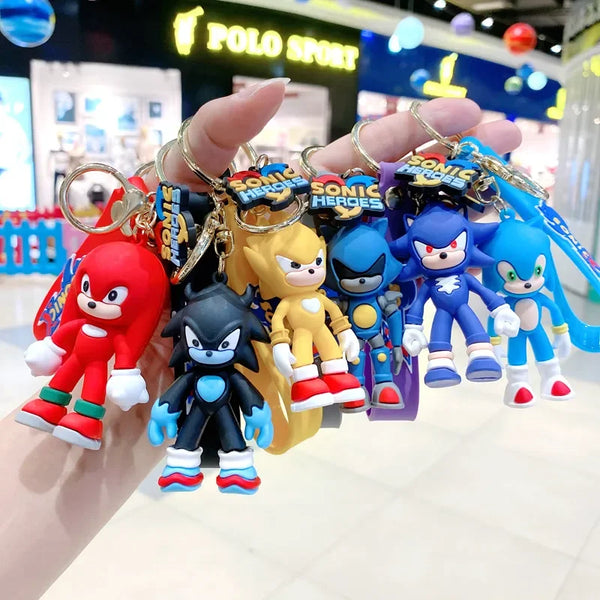 Cartoon Super NIc Cute Variable Speed Sonic Keychain Car Keychain Couple Bag Pendant Decoration Small Gift