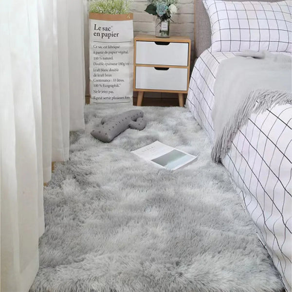 Soft Area Rugs For Bedroom Fluffy, Non-slip Tie-Dyed Fuzzy Shag Plush Soft Shaggy Bedside Rug, Tie-Dyed Living Room Carpet