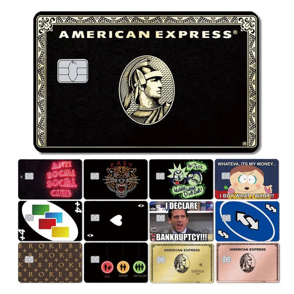 Funny Game Black Card Wing Front Film Skin Sticker Cover for Small Chip Bus Card Credit Card Waterproof Matte