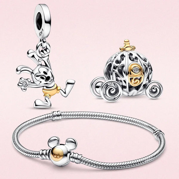 New 925 Silver Plated HEROCROSS Charm 100th Anniversary pendant Fit Original Pandora Bracelet Pumpkin Car Fashion Women Gift