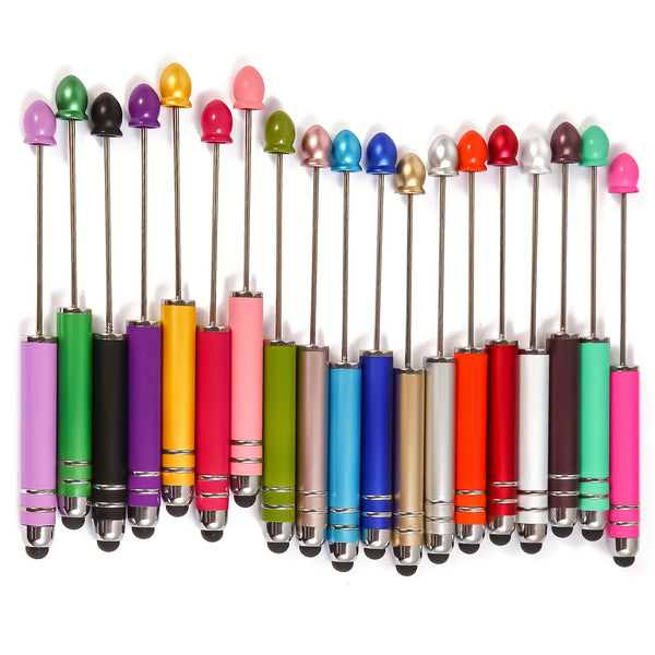 7 Pens/Bag Touch Screen Stylus Beaded Ballpoint Pens for DIY Arts & Craft Personalizeable Customizable with Beads and Focals with Fast Delivery from California UPS 2nd Day Air Available for Rush Orders